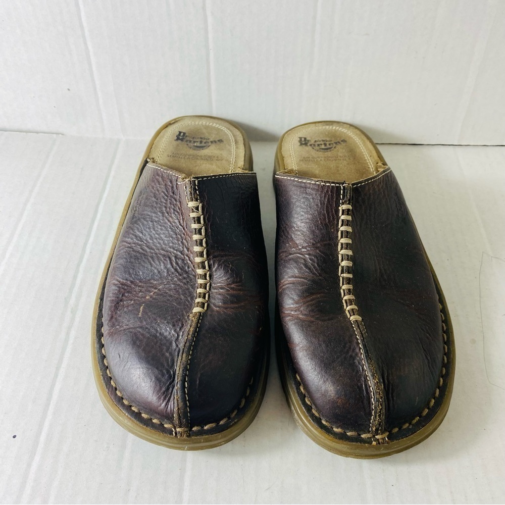 Dr. Martens Women's Closed Toe Mule Brown Leather Clogs Size:5